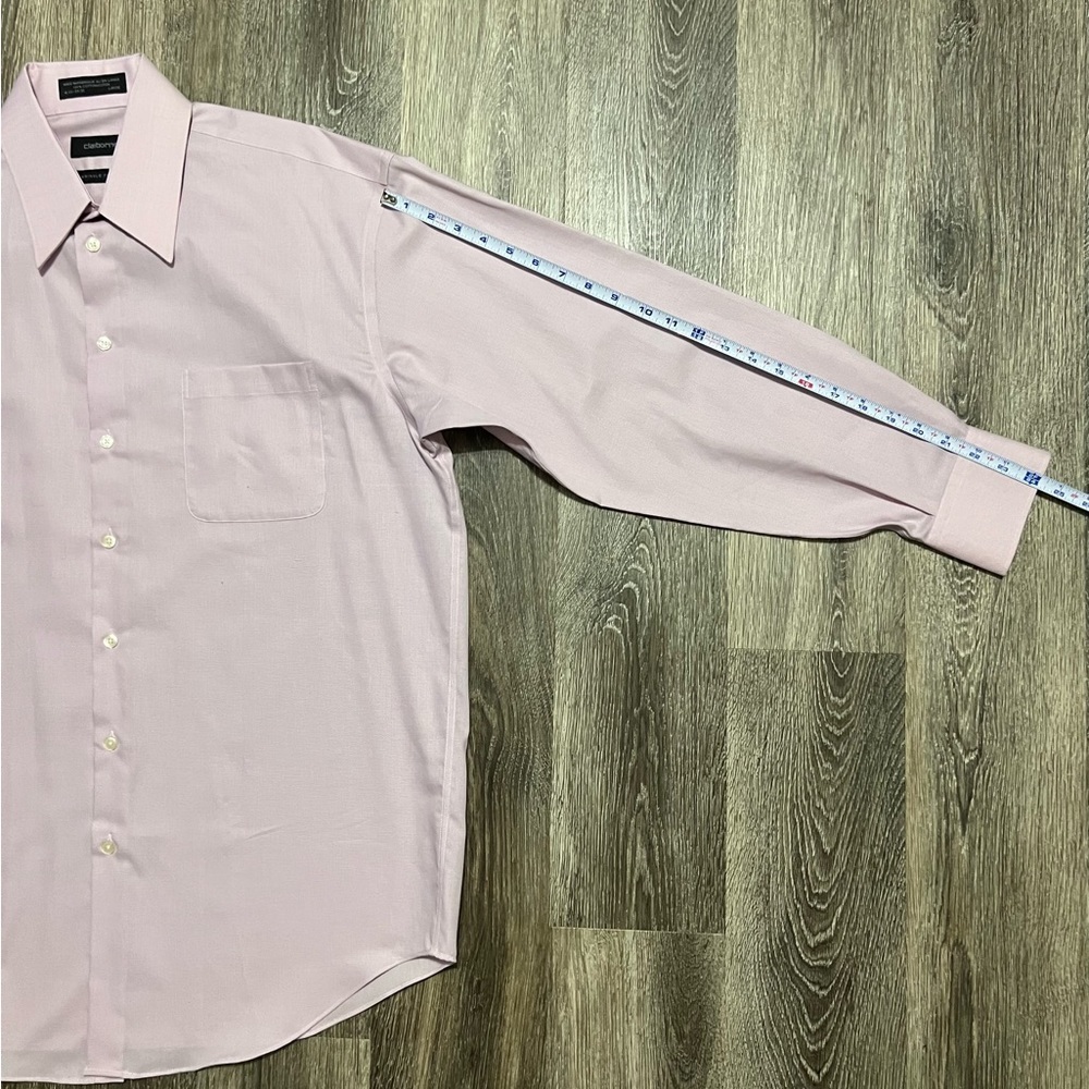 Set of 2 Claiborne Mens button down L/S shirt‎ sz: 16.5; 32/33; Large - Picture 8 of 11